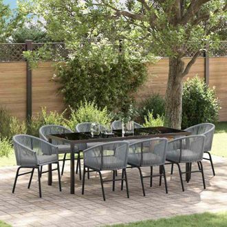 vidaXL Conjunto De Comedor De Jard&iacute;n 9 Pcs Antracita Vidaxl