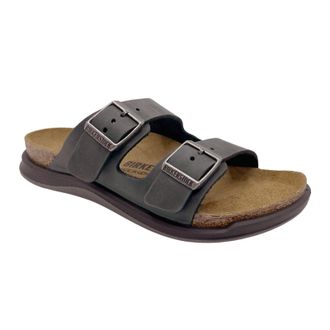 Birkenstock Arizona CT W Waxy Leather Unisex Slides Sandals - Black - Size:UK 7.5