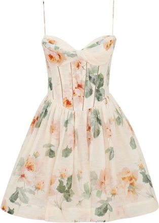 Zimmermann Carousel Corset Mini Jurk - Dames - Korte kleedjes - Veelkleurig - XS - Katoen - Kleedjes