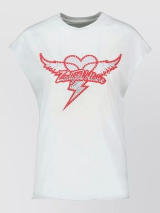 Zadig&Voltaire cloe cotton crew neck graphic t-shirt