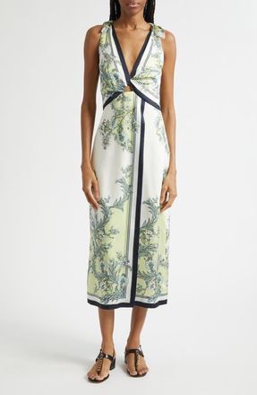 Veronica Beard Kaliza Print Sleeveless Maxi Dress in Light Pistachio Multi at Nordstrom, Size 00