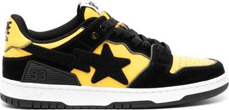 A Bathing Ape Sk8 Sta panelled sneakers - men - Fabric/Rubber/Acrylic/Calf Leather - 9.5 - Black