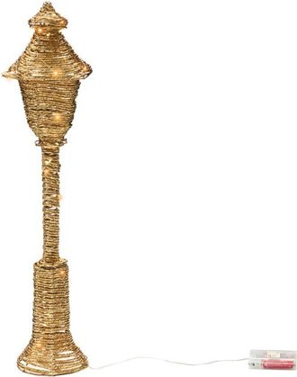 Beliani Decoraci&oacute;n Navide&ntilde;a Led 40 Bombillas Farola Iluminada Decoraci&oacute;n Navide&ntilde;a Dorada Alfatanes