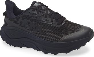 Hoka One One Challenger 8 GTX Gore-Tex Waterproof Trail Running Shoe in Black /Carbon Black at Nordstrom, Size 10.5