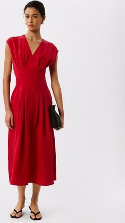 Whistles Panel Linen Blend Dress in Red at Nordstrom, Size 10
