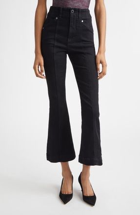 Veronica Beard Carson Seamed High Waist Ankle Flare Jeans in Onyx at Nordstrom, Size 27