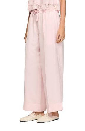 Sandro Satin wide-leg trousers in Light Pink at Nordstrom, Size 40 Eu