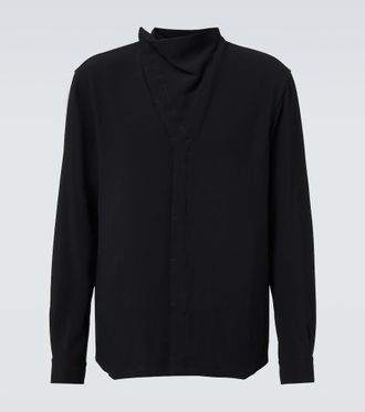Rick Owens Island draped cady shirt
