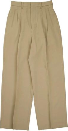 Ami Wide Trousers, female, Beige, 3XS, Straight Fit Trousers