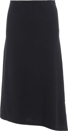 Niccol&ograve; Pasqualetti Black Asymmetrical Hem Midi Skirt