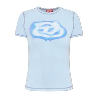 Diesel T-Shirts, female, Blue, Size: L T-Uncuties Long S3 T-shirt