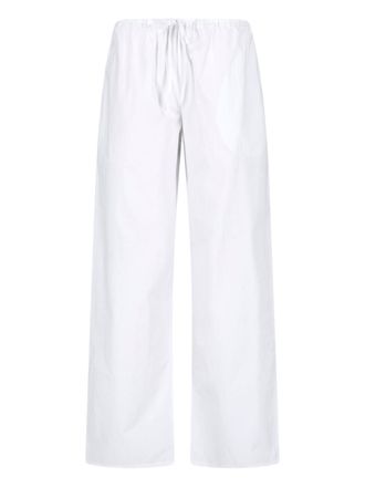 Matteau White Relaxed Wide-Leg Elastic Trousers