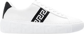 Versace Greca sneakers - Dames - Sneakers - Wit - 39 EU - Leer - Schoenen