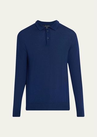 Sease Mens Cashmere Fine Knit Polo-Neck Sweater