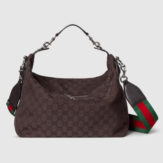 Gucci Brera Medium Crossbody Bag, Brown, GG Canvas