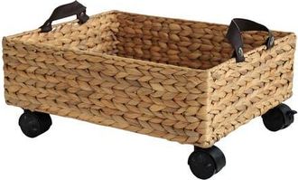 Happimess Adaline 18.11 Classic Farmhouse Handwoven Hyacinth Rectangular Underbed Storage Bin with Wheels and Handles in Natural at Nordstrom