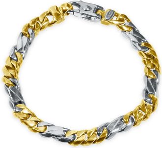 Pompeii3 Mens Figaro Link 14k Gold (35gram) or Platinum (57gram) 7.5mm Bracelet 8.5