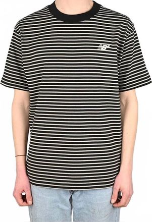 New Balance Numeric Relaxed Striped Shirt In Black