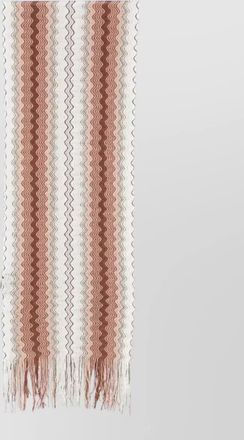 Missoni viscose blend scarf zigzag fringe