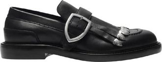 Burberry Cobble Fringe Detailing Leather Loafers, Brand Size 41.5 ( US Size 8.5 )