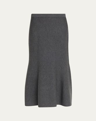 SIMKHAI Atwood Wool Trumpet Midi Skirt