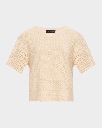 Rag & Bone Khloe Short-Sleeve Crochet Top