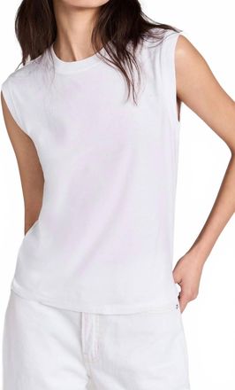 Frame Denim Muscle Crew Tank Top In White