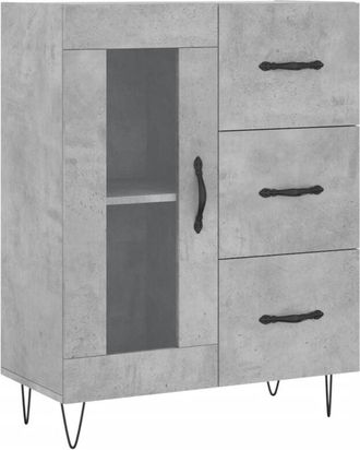 vidaXL Sideboard Concrete Grey 69.5x34x90 cm Engineered Wood Vidaxl