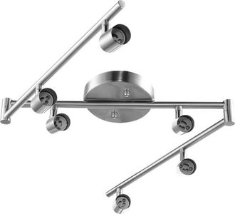 OEM Juego De 6 Focos Led, Ajustables 330&deg;, De Acero Inoxidable, Con Base Gu10, Para Sal&oacute;n O Dormitorio