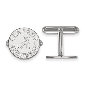 Diamond2Deal Sterling Silver Rhodium-plated Alabama Crimson Tide Cuff Links