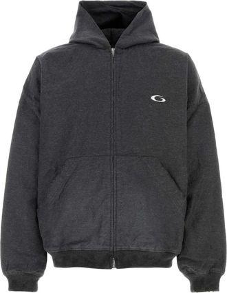 Balenciaga Trompe LOeil Hoodie - Heren - Vesten met rits - Zwart - M - Katoen - Hoodies & sweatvesten
