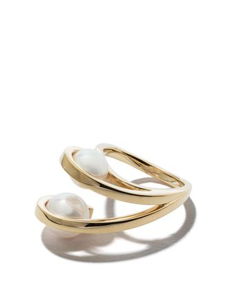 Tasaki 18kt yellow gold TASAKI Atelier Aurora Akoya pearl ring - unisex - 18kt Yellow Gold/Akoya Pearl - 6