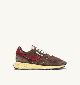 Autry SNEAKERS REELWIND LOW IN NYLON E SUEDE COFFEE SUGAR E DEEP CLARET