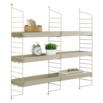 Dmora Estante Scurelle, 3 Niveles, Tono Estructura Color Topo, 98x21x100h Cm Gris Topo