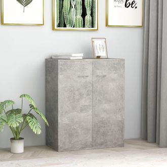 vidaXL Aparador De Madera Contrachapada Gris Hormig&oacute;n 60x30x75 Cm Vidaxl