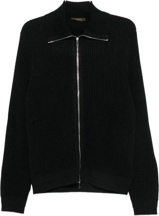 Zanone Ribbed-knit Zip-up Cardigan
