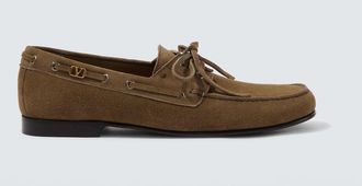 Valentino Garavani Palm Avenue VLogo suede boat shoes