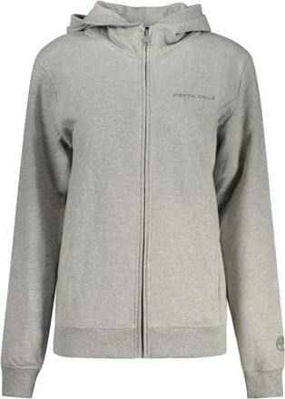 North Sails Sweatshirt met ronde hals van katoen met geribbelde boorden - Dames - Vesten met rits - Grijs - XS - Katoen - Hoodies & sweatvesten