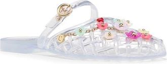 Kate Spade New York flower charm jelly flat in Clear Multi at Nordstrom, Size 11