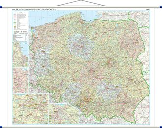 OEM Polonia 1:700.000. Mapa Mural Administrativo Y De Carreteras. Laminado Brillante. Publicado En 2024
