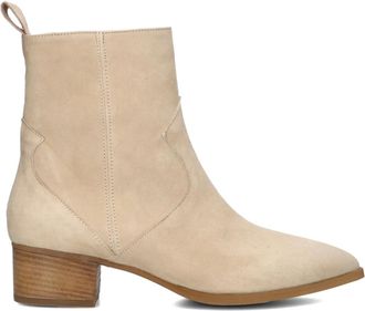 Notre-V Schoenen, Dames, Beige, 40 EU, Leer, Elegante enkellaarsjes voor dames