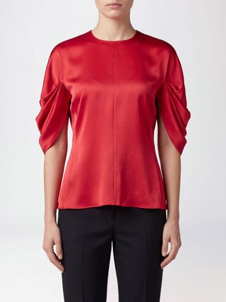 Stella McCartney Top da sera in raso con scollo a girocollo e vestibilit&agrave; slim