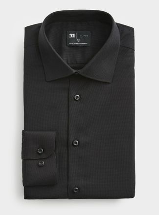 Le 31 Mens Solid wrinkle-free Dobby shirt Modern fit