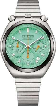 Citizen Chronograph Quartz Green Dial Mens Watch AN3660-73X