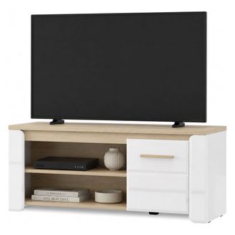 Dmora Mesa De Centro Niella, Con Patas, 2 Compartimentos, Forma Rectangular, 120x55x50h Cm Marr&oacute;n Roble