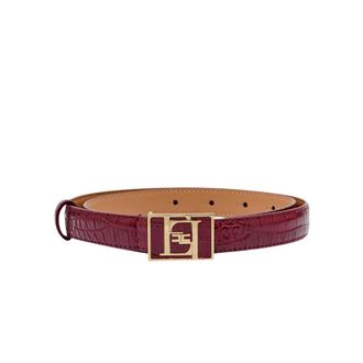 Elisabetta Franchi Cintura con logo dorato - female - Elisabetta Franchi - Belts - Brown - XL - Accessories