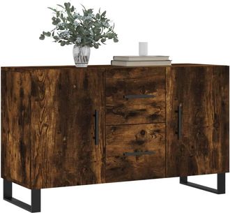 Berkfield Home Sideboard Smoked Oak 100x36x60 cm Engineered Wood in Brown | Size: 100 x 36 x 60 cm