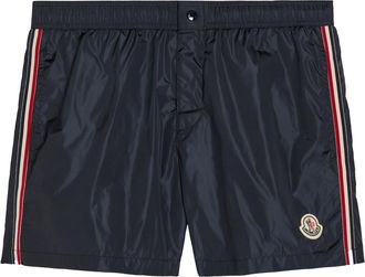 Moncler Logo Nylon Swim Shorts - Navy - Xxl