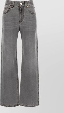 Brunello Cucinelli cotton high-rise wide-leg jeans