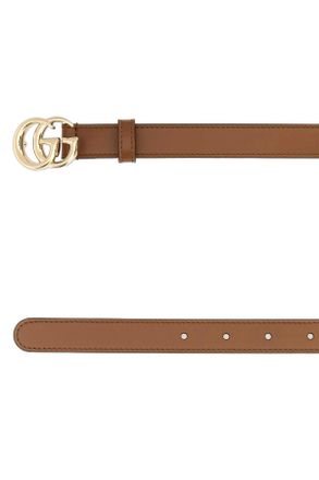 Gucci Womens Gg Belt Brown Leather